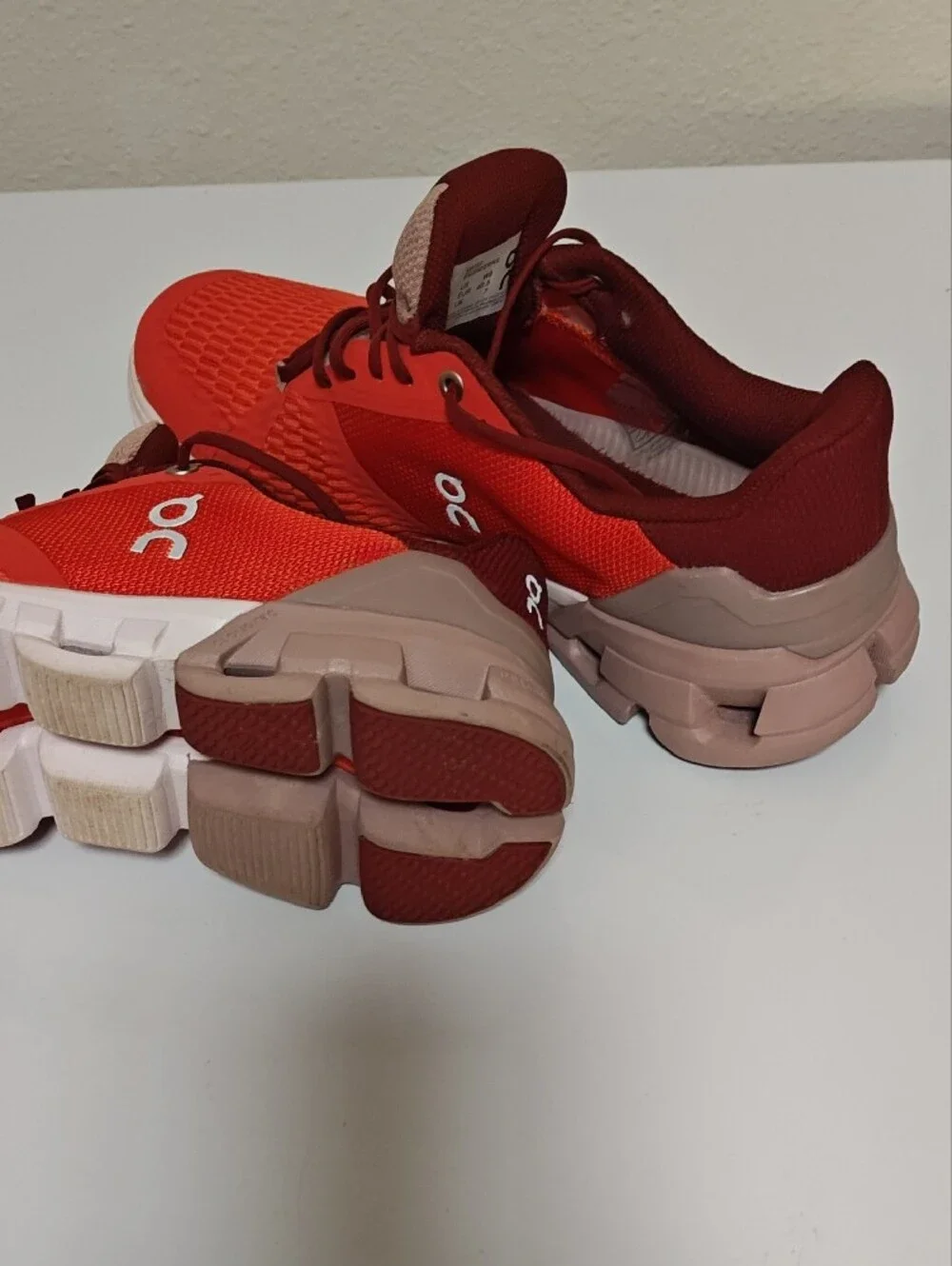 Like New OC Athletic Sneakers in Orange with Maroon Accents
